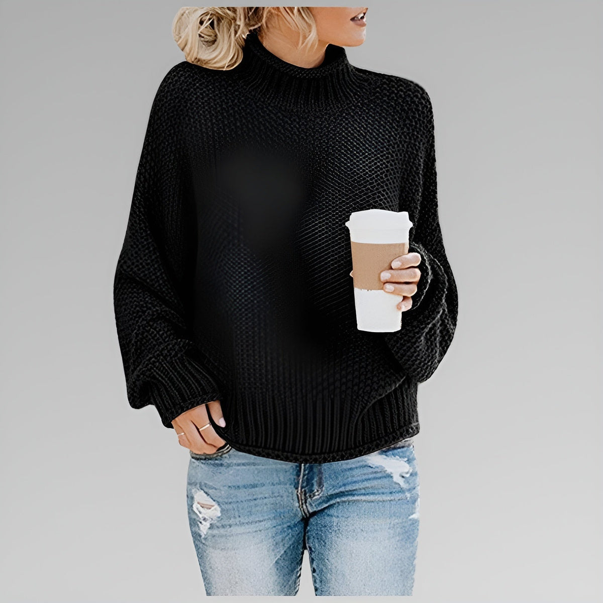 Chunky Knit Turtleneck Pullover Sweater
