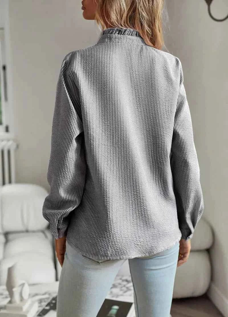 Ruffle Collar Tailored Blouse