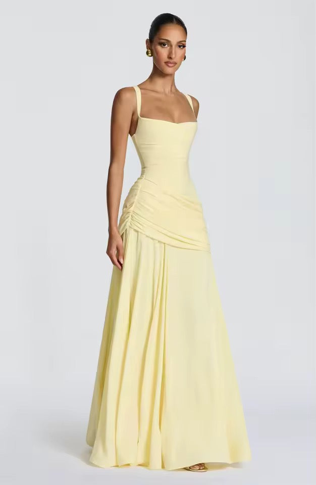 Sweetheart Maxi Dress With Asymmetric Hip Ruching