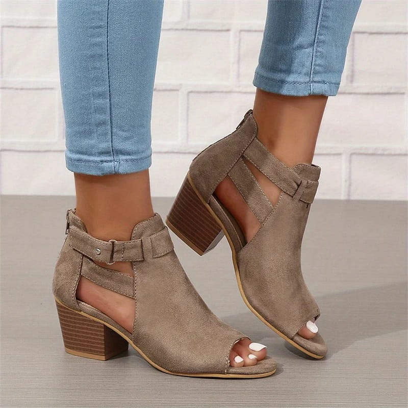 Peep Toe Ankle Boots