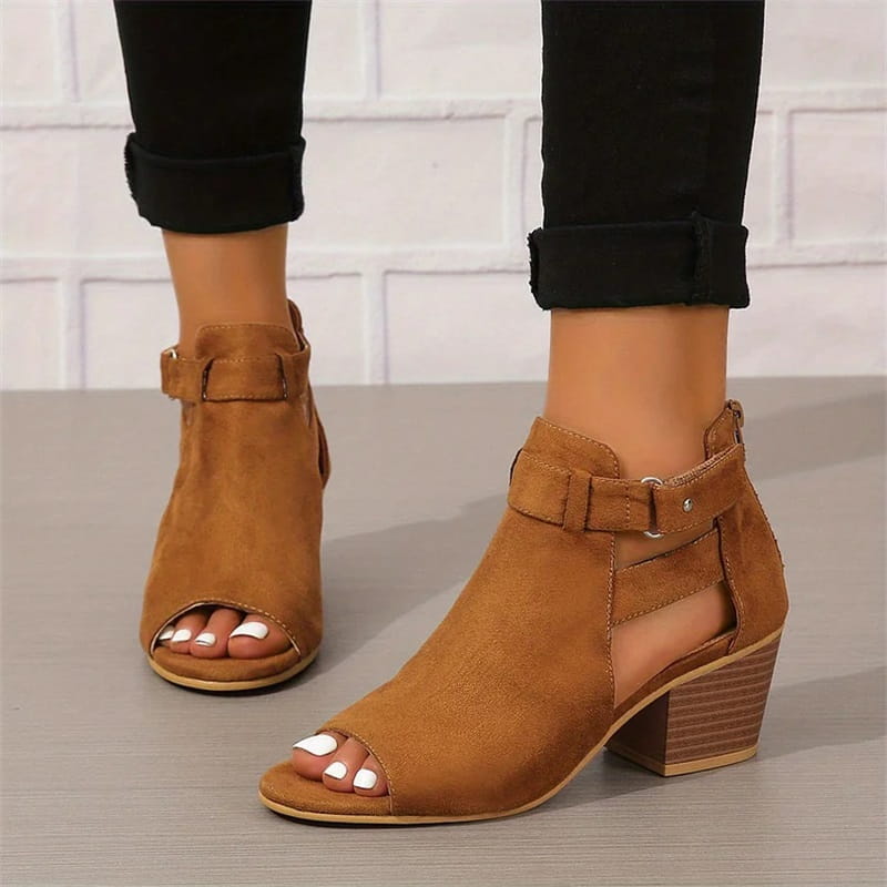 Peep Toe Ankle Boots