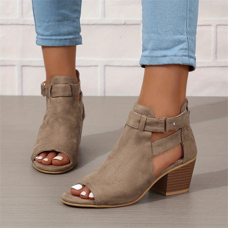 Peep Toe Ankle Boots