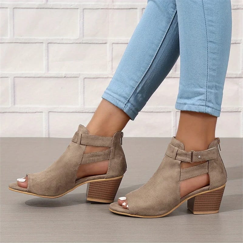 Peep Toe Ankle Boots