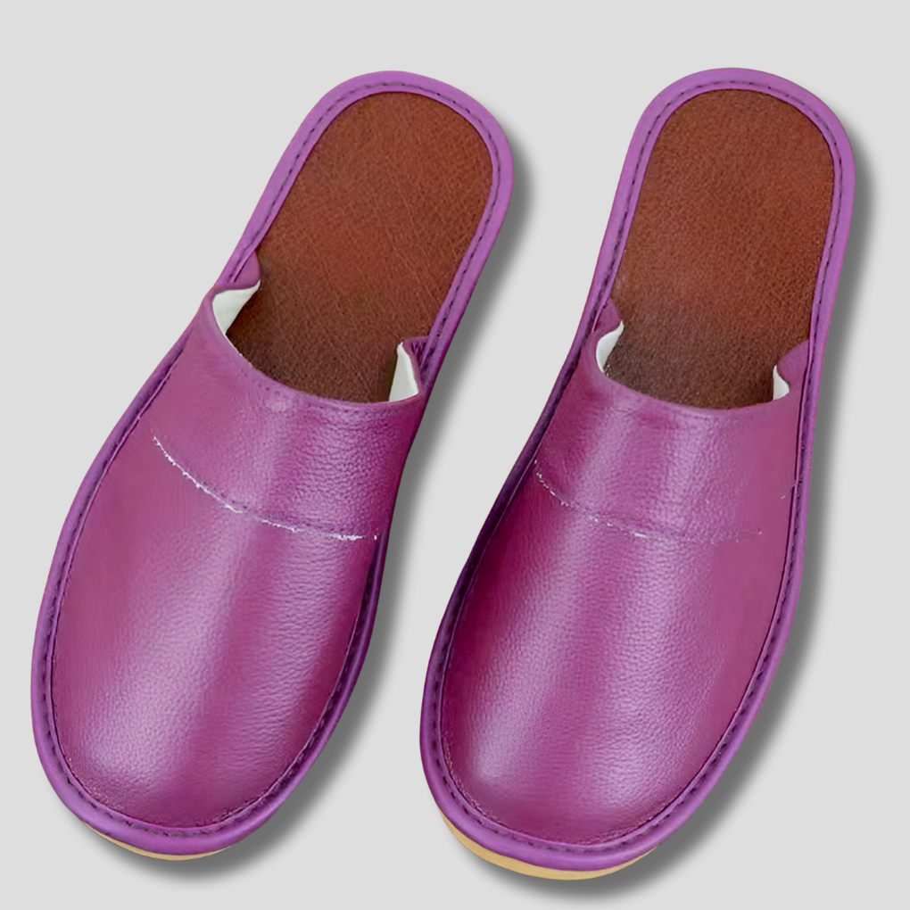 Men's Leather Slip-On Slippers | Home Comfort