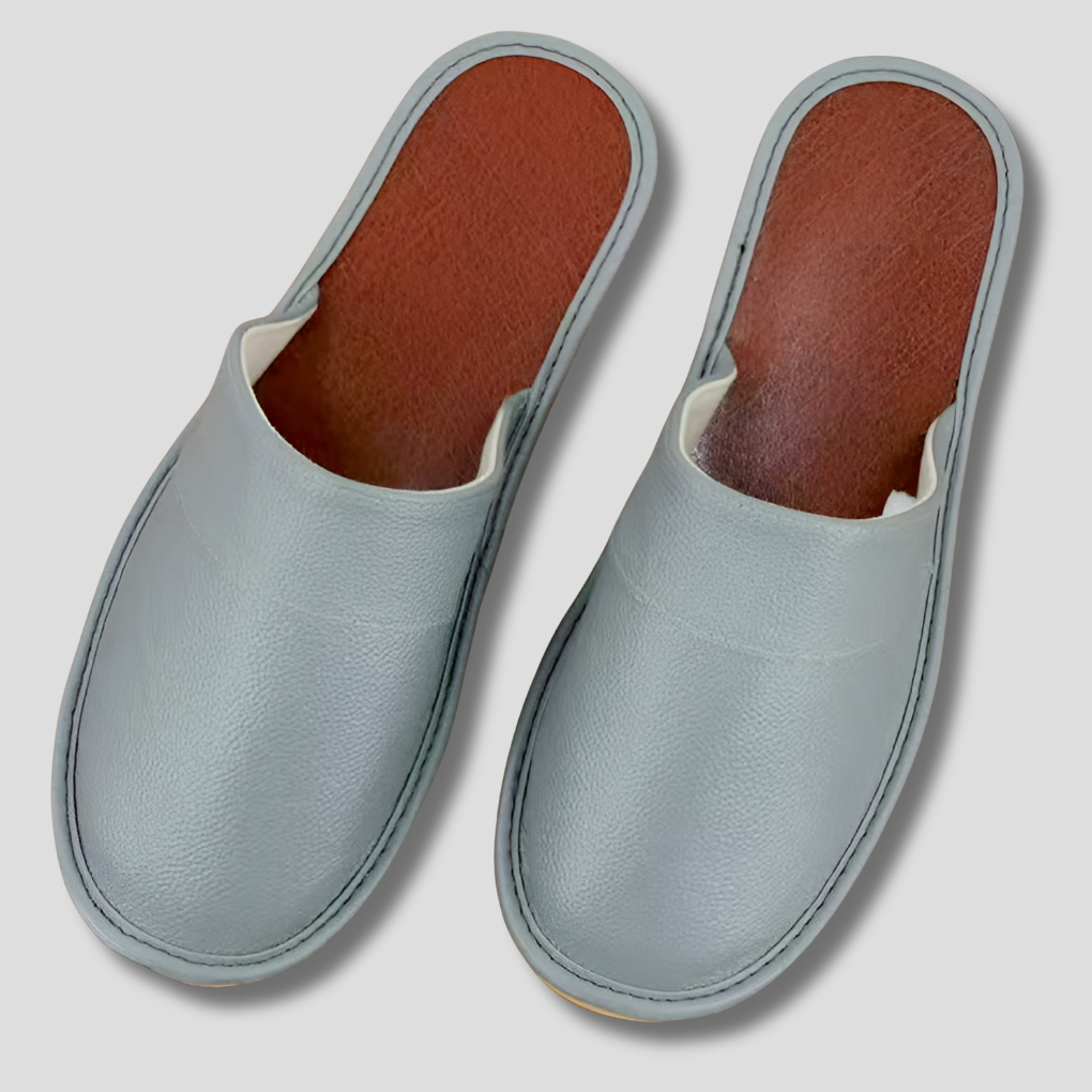 Men's Leather Slip-On Slippers | Home Comfort