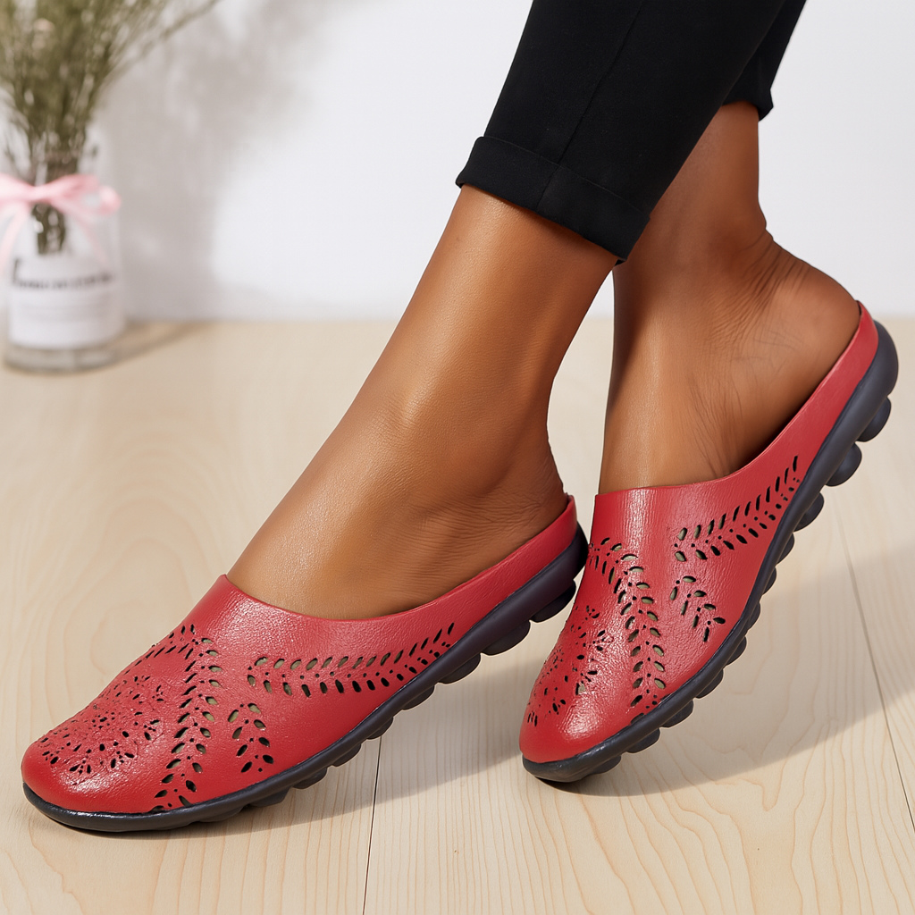 Women's Perforated Slip-On Mules | Breathable Comfort