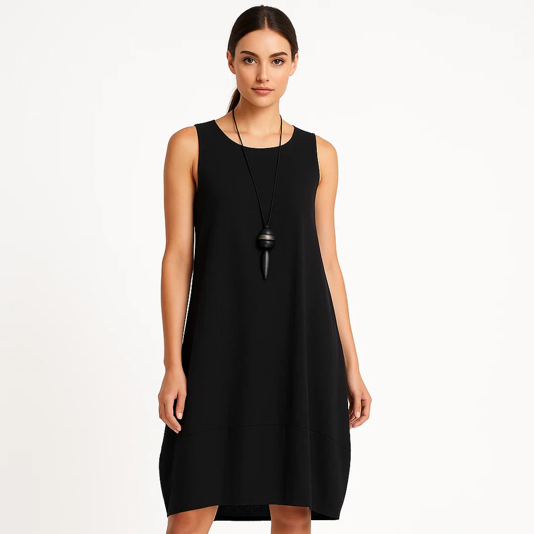 Women's Sleeveless Relaxed Midi Dress With Pockets