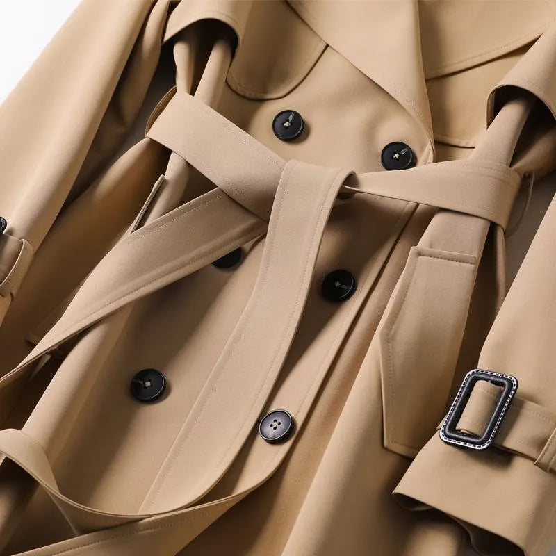 Belted Double-Breasted Trench Coat for Women