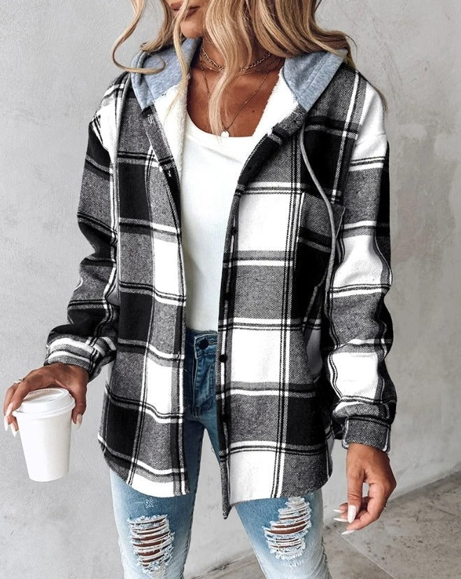Printed Drawstring Hoodie With Kangaroo Pocket