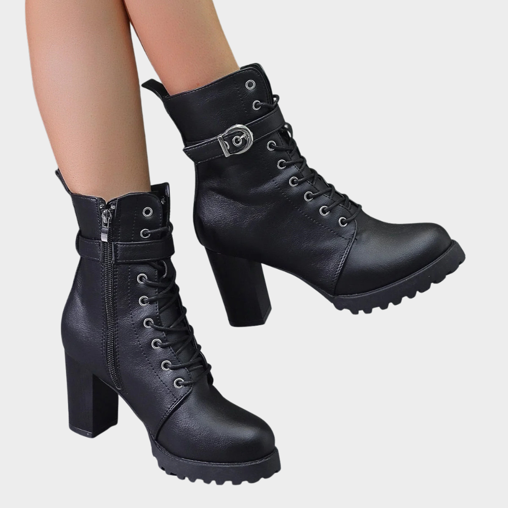 Flared Heel Ankle Boots