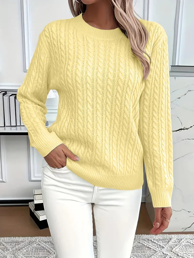 Dianna Cable Knit Long Sleeve Sweater