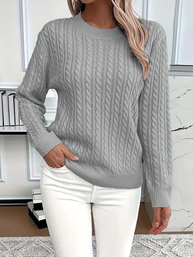 Dianna Cable Knit Long Sleeve Sweater