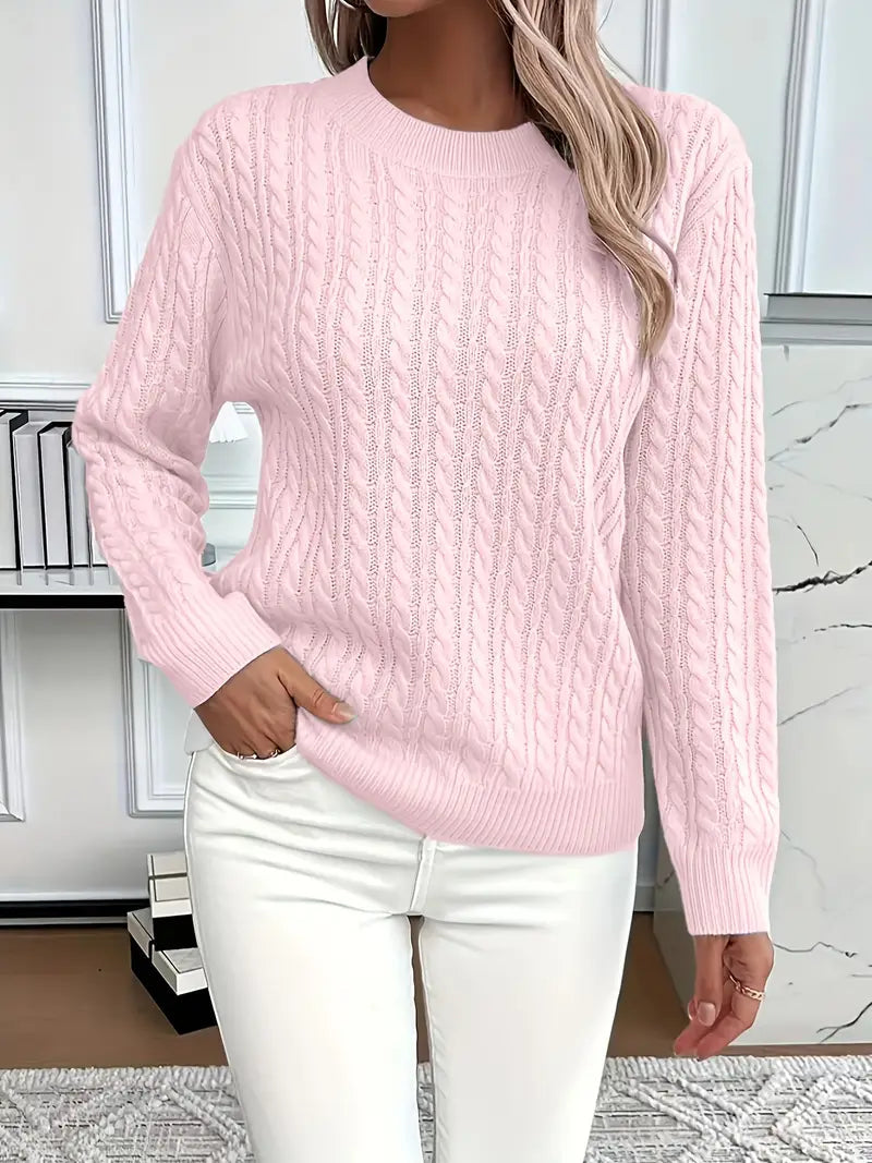 Dianna Cable Knit Long Sleeve Sweater