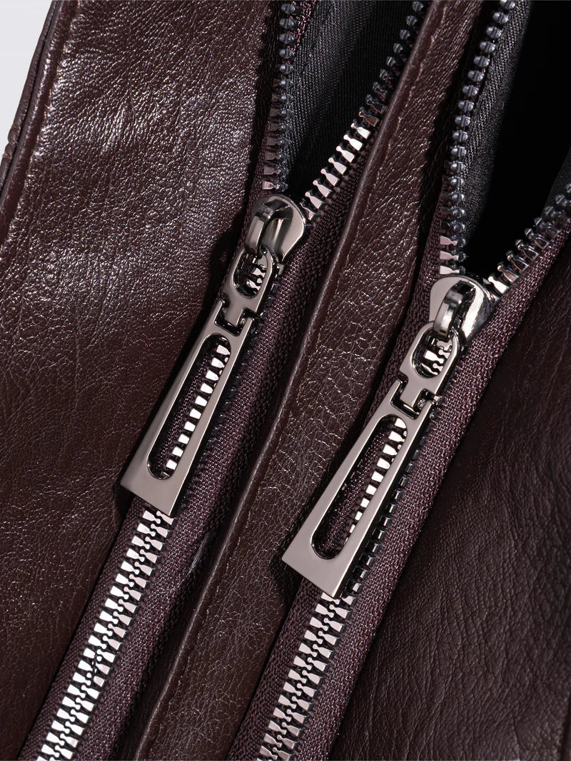 Structured Vegan Leather Shoulder Bag