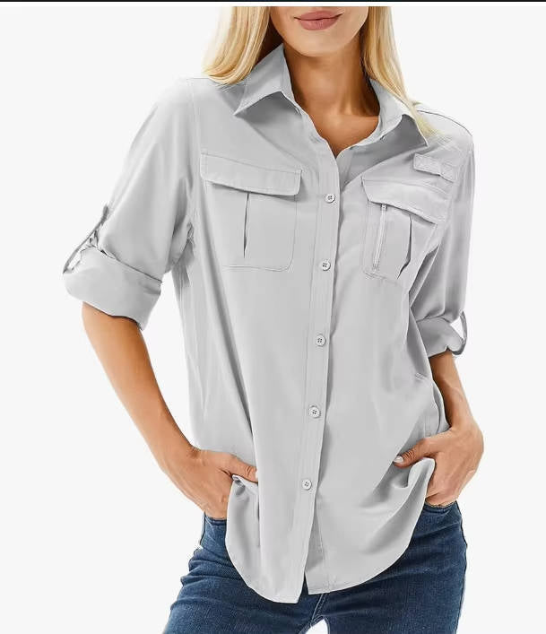 UV Protection Long Sleeve Safari Shirt