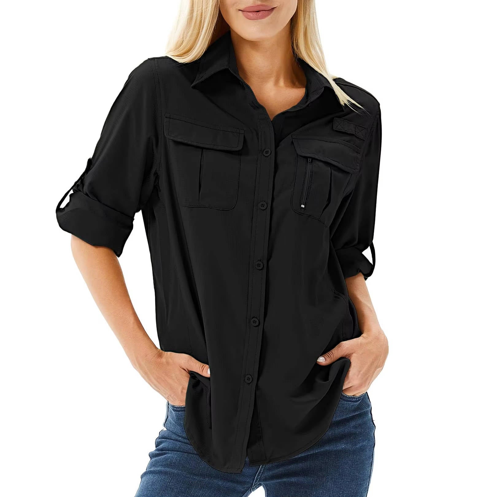 UV Protection Long Sleeve Safari Shirt