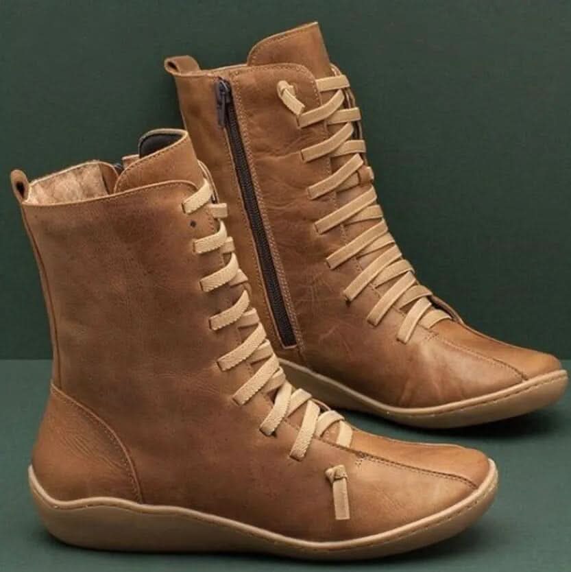 Minimalist Lace-Up Ankle Boots