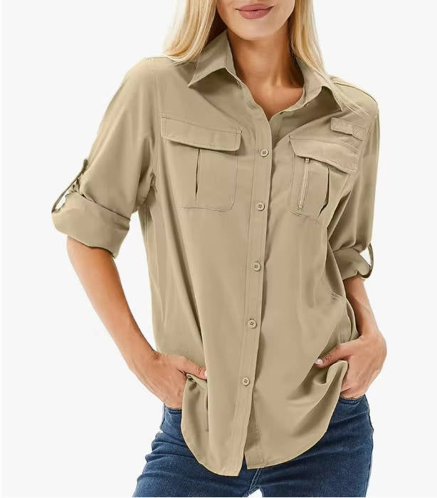 UV Protection Long Sleeve Safari Shirt