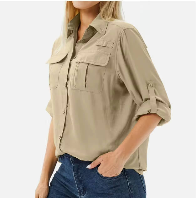 UV Protection Long Sleeve Safari Shirt