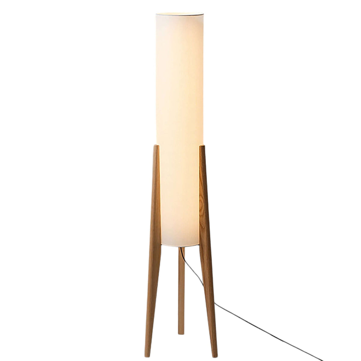 Solid Wood Floor Lamp With Fabric Shade