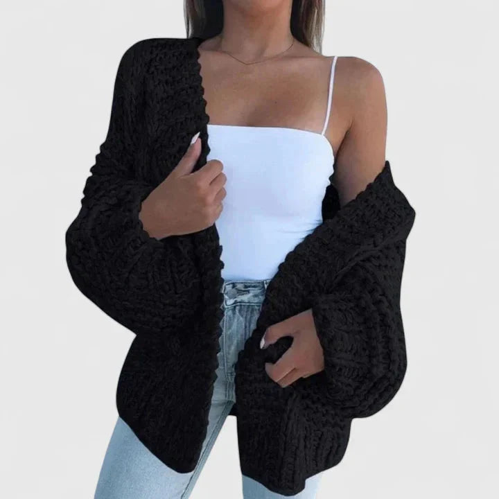 Solène Chunky Knit Open Cardigan