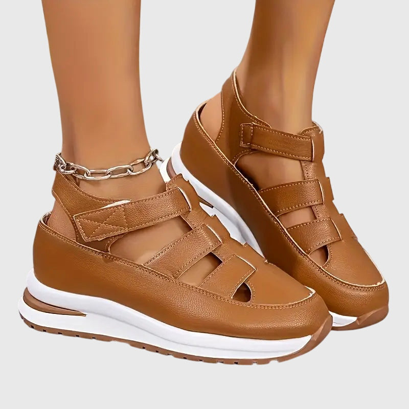 Non-Slip Adjustable Flat Sandals with Supportive Sole