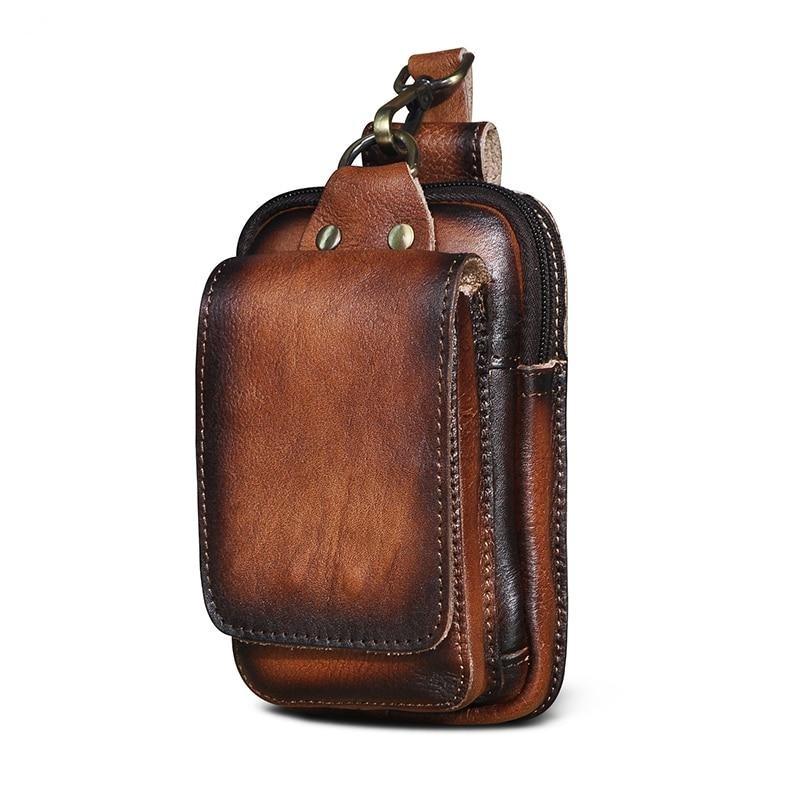 Cowhide Leather Adjustable Waist Bag