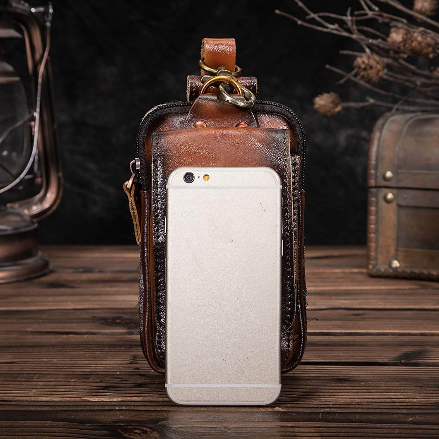 Cowhide Leather Adjustable Waist Bag
