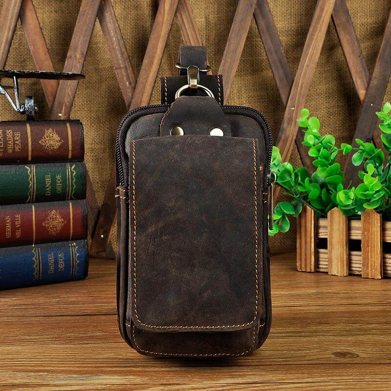 Cowhide Leather Adjustable Waist Bag