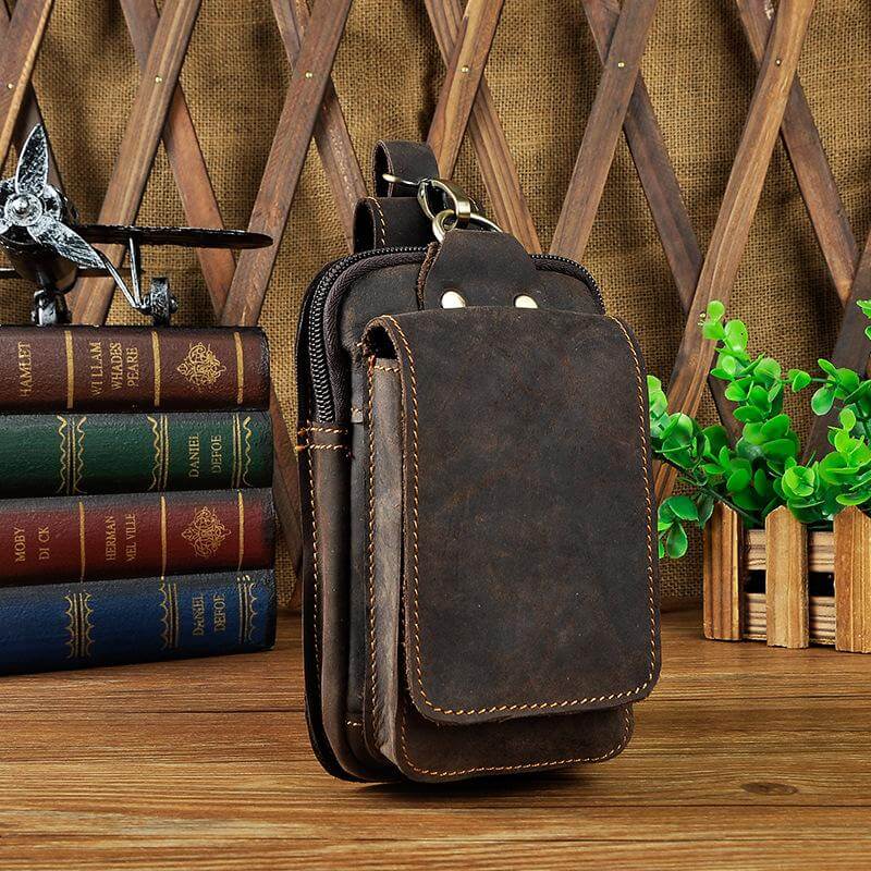 Cowhide Leather Adjustable Waist Bag