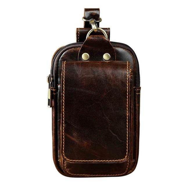 Cowhide Leather Adjustable Waist Bag
