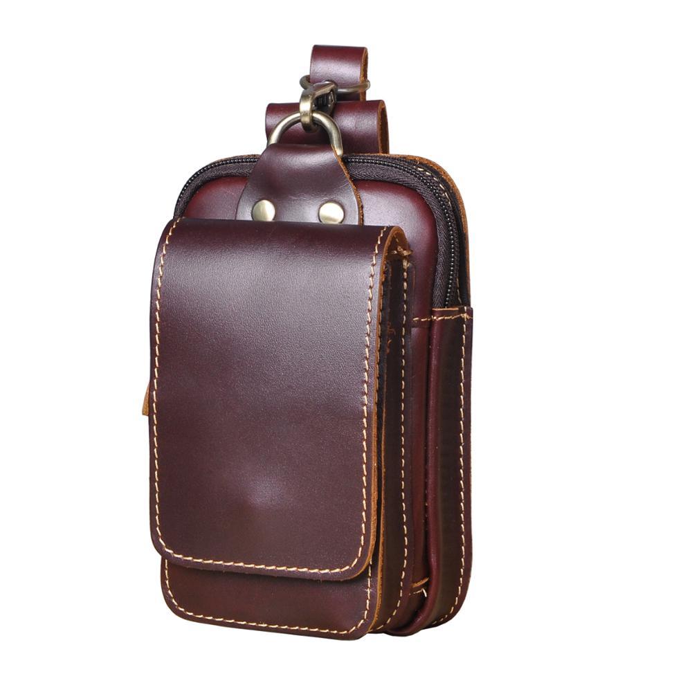 Cowhide Leather Adjustable Waist Bag