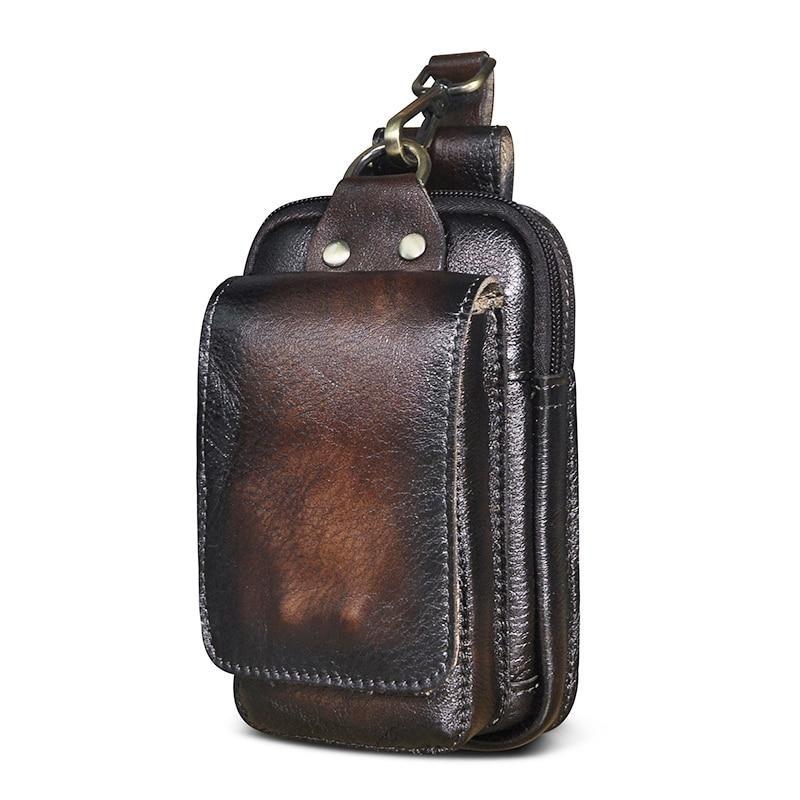 Cowhide Leather Adjustable Waist Bag