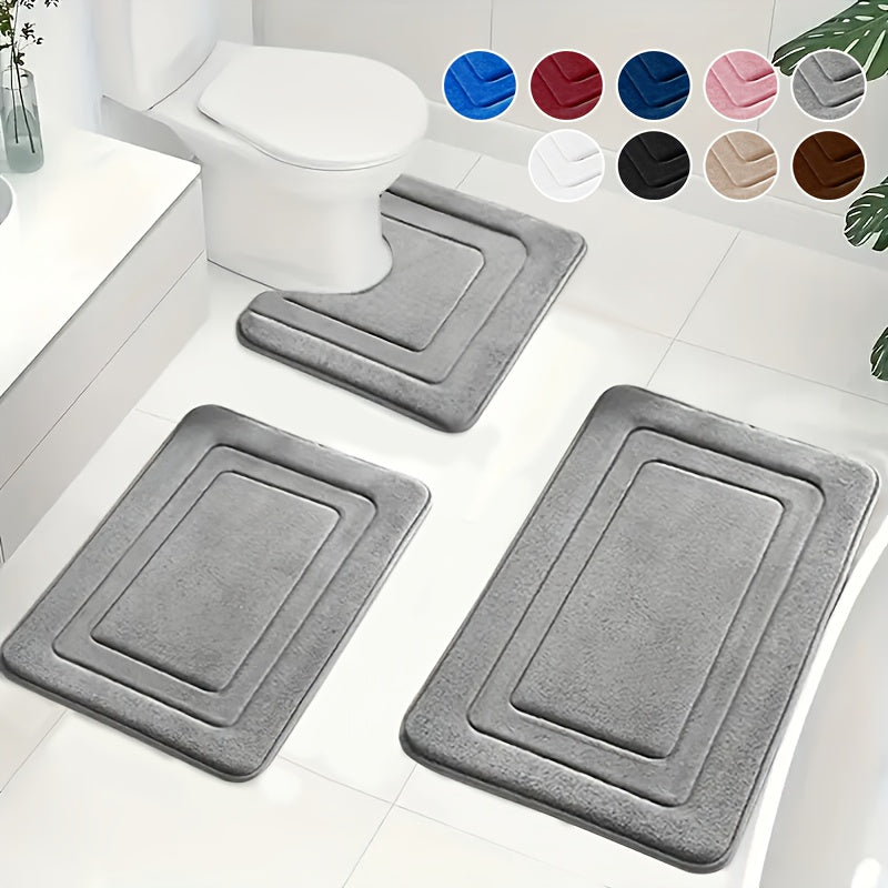 Luxe Memory Foam Bath Mat Set