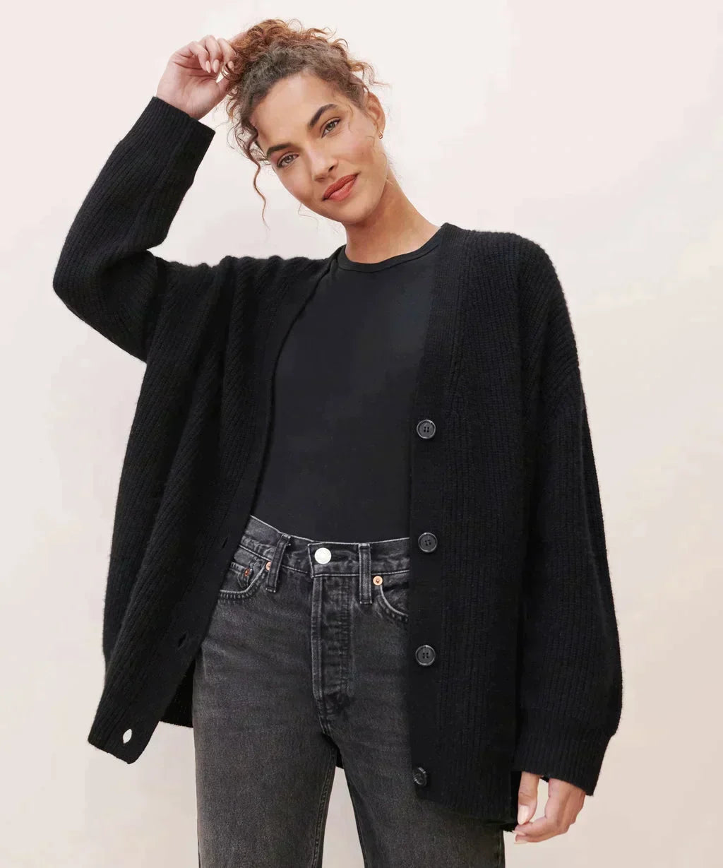 Women's Oversized Knit Button Cardigan