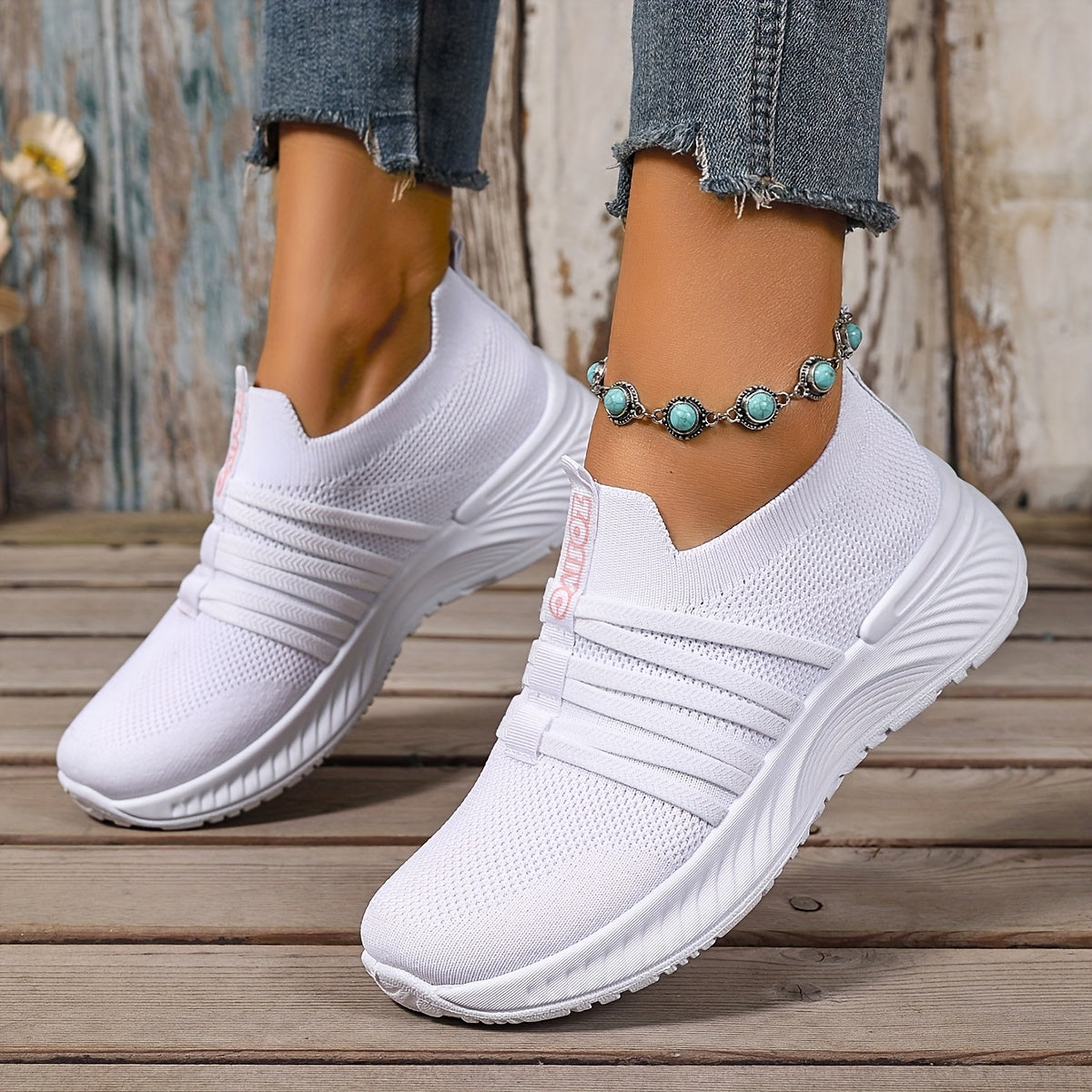 Women's Slip-On Walking Shoes with Cushioned Sole