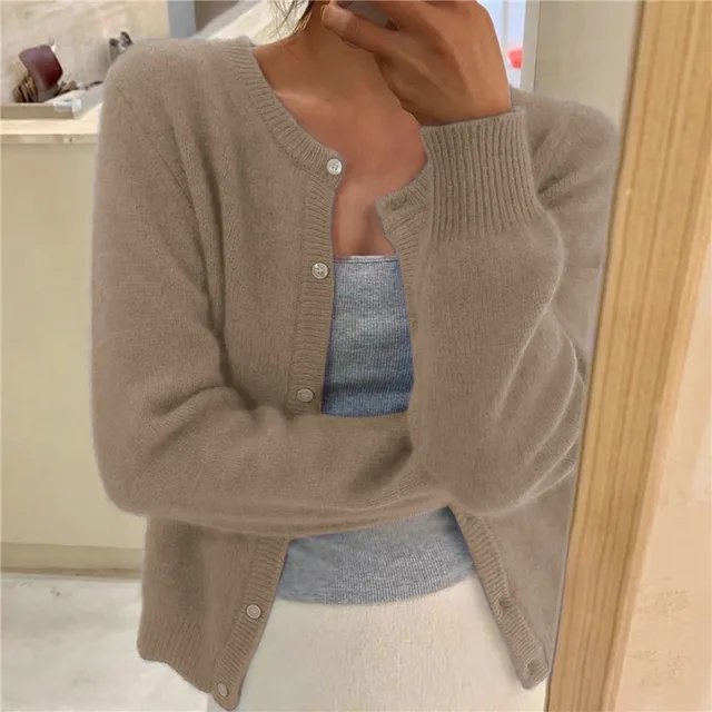 Elowen Soft Knit Button-Front Cardigan