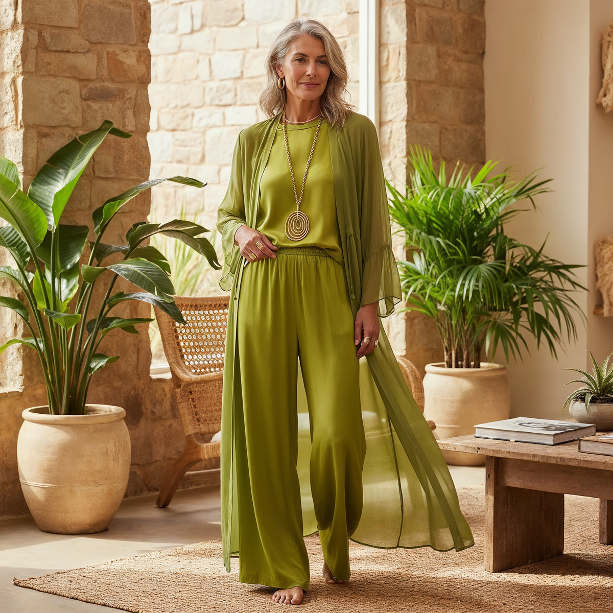 Elegant Sleeveless Set with Long Cardigan