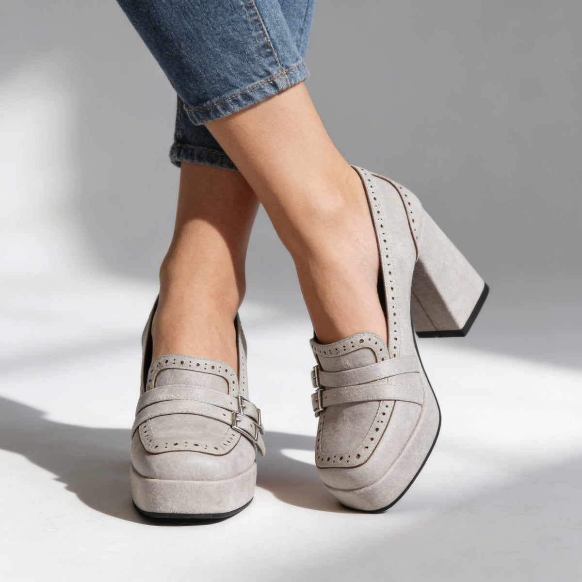 Brogue Loafers with Cushioned Insole