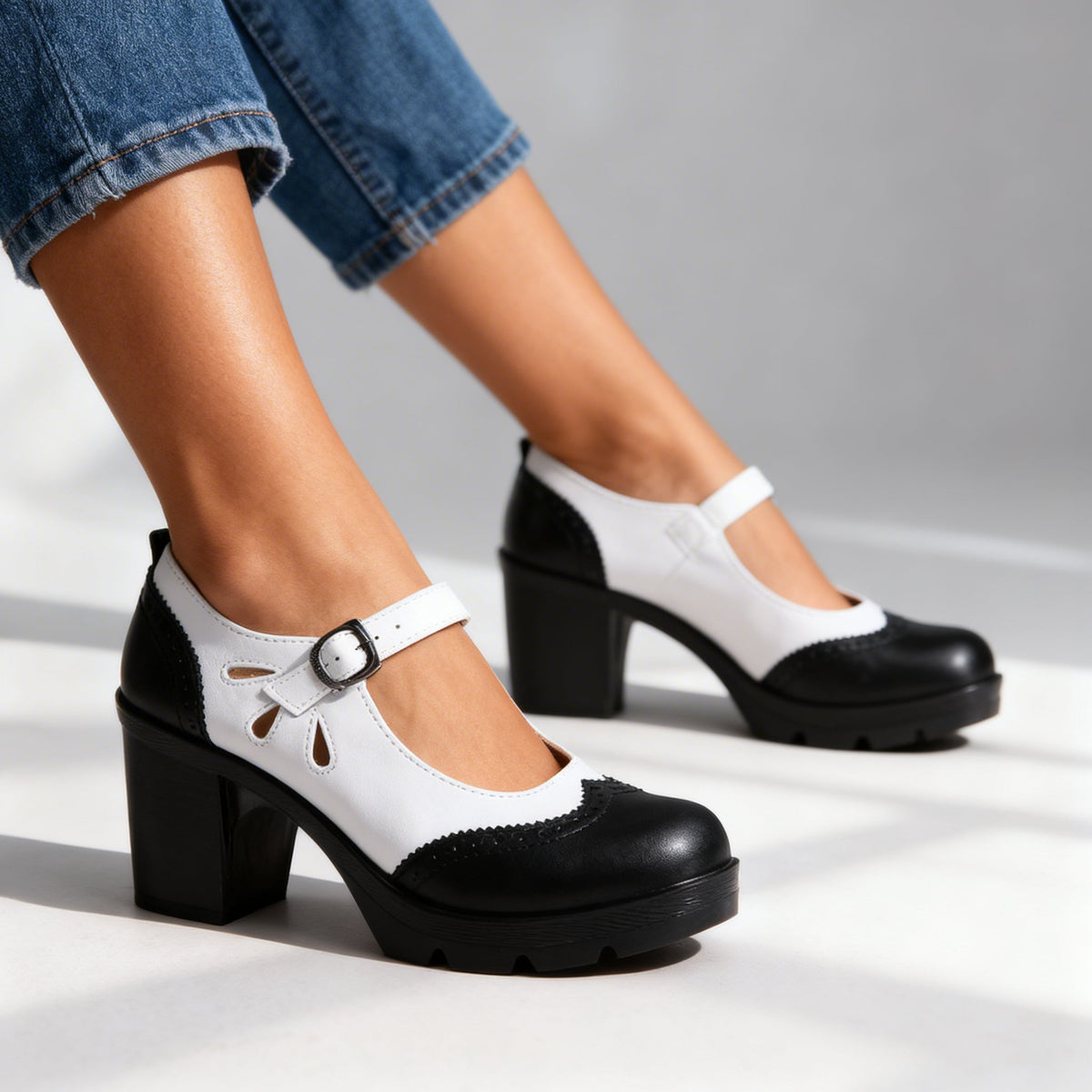 Brogue Loafers with Bow Detail