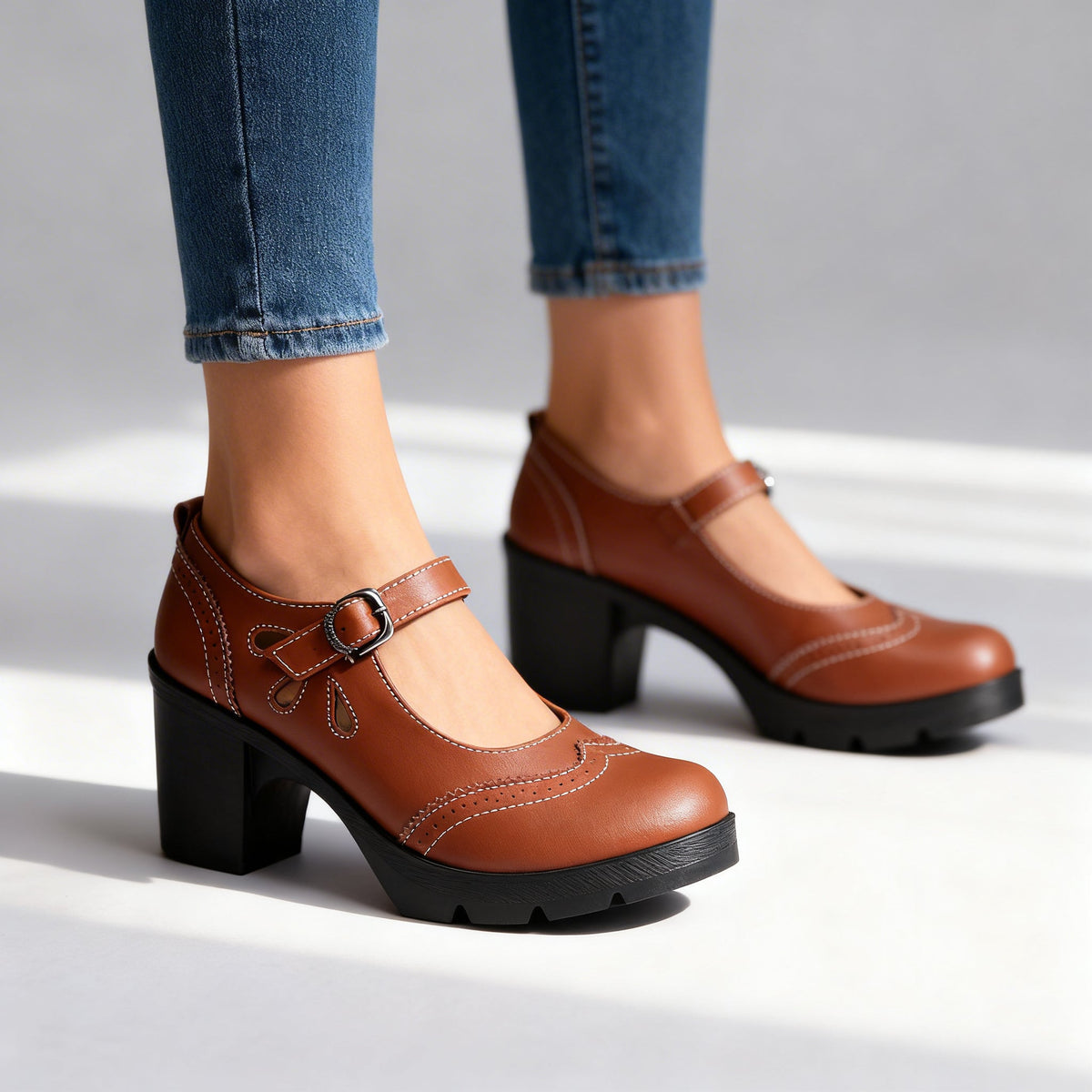 Brogue Loafers with Bow Detail