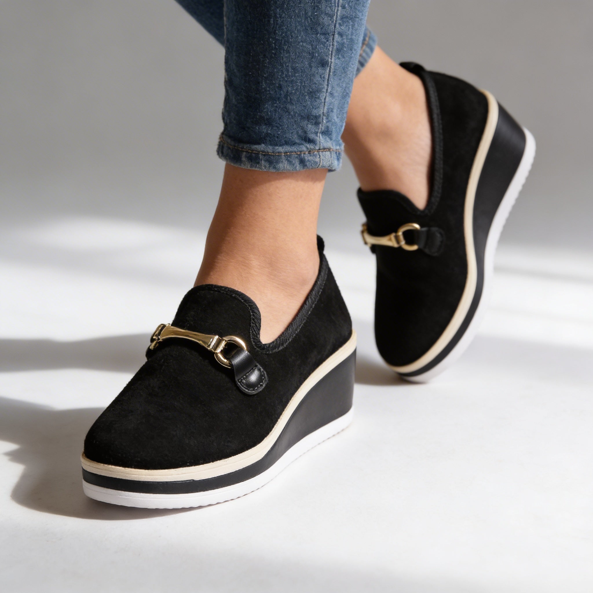 Orthopedic Platform Loafers with Buckle