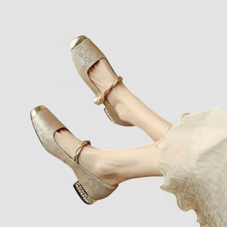 Chrystahh Orthopedic Mary Jane Shoe with Low Block Heel