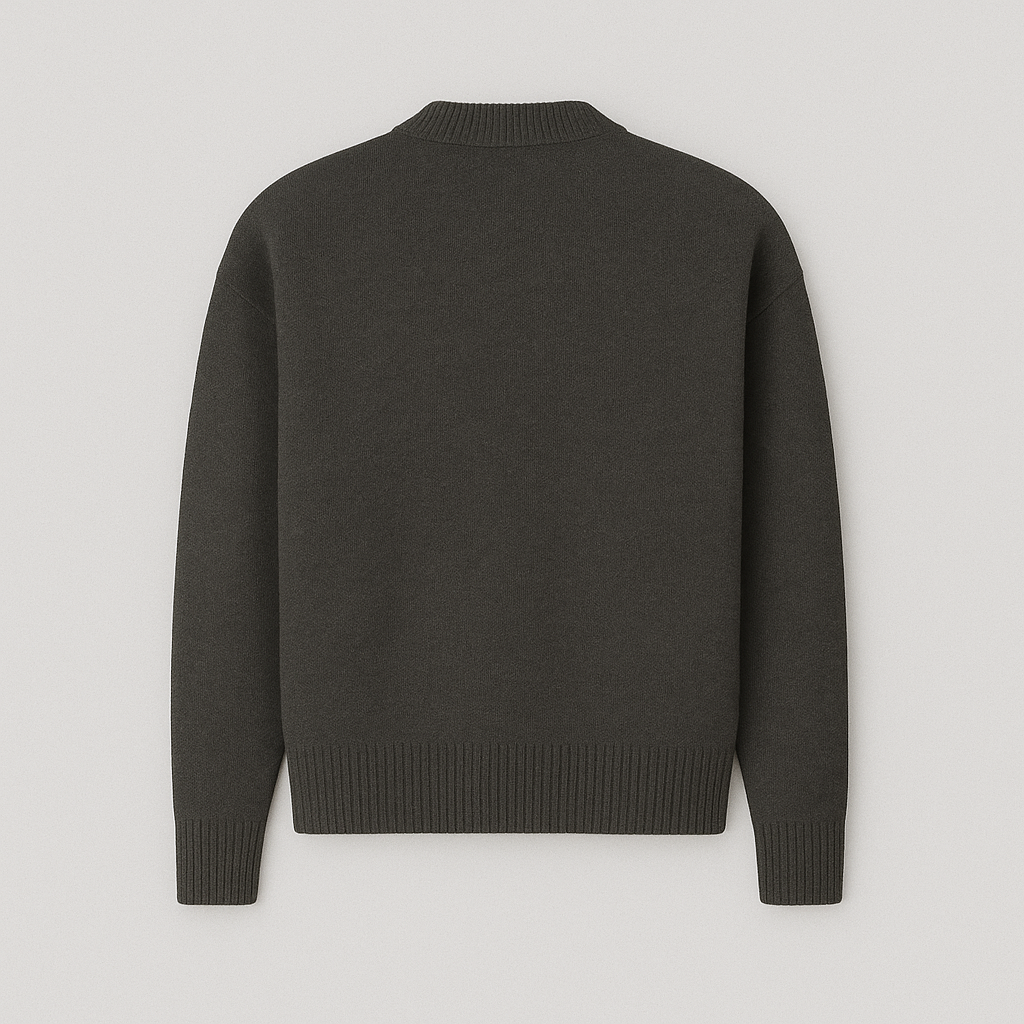 Heart Motif Oversized Crew Neck Sweater