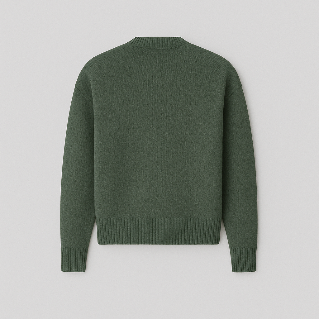 Heart Motif Oversized Crew Neck Sweater