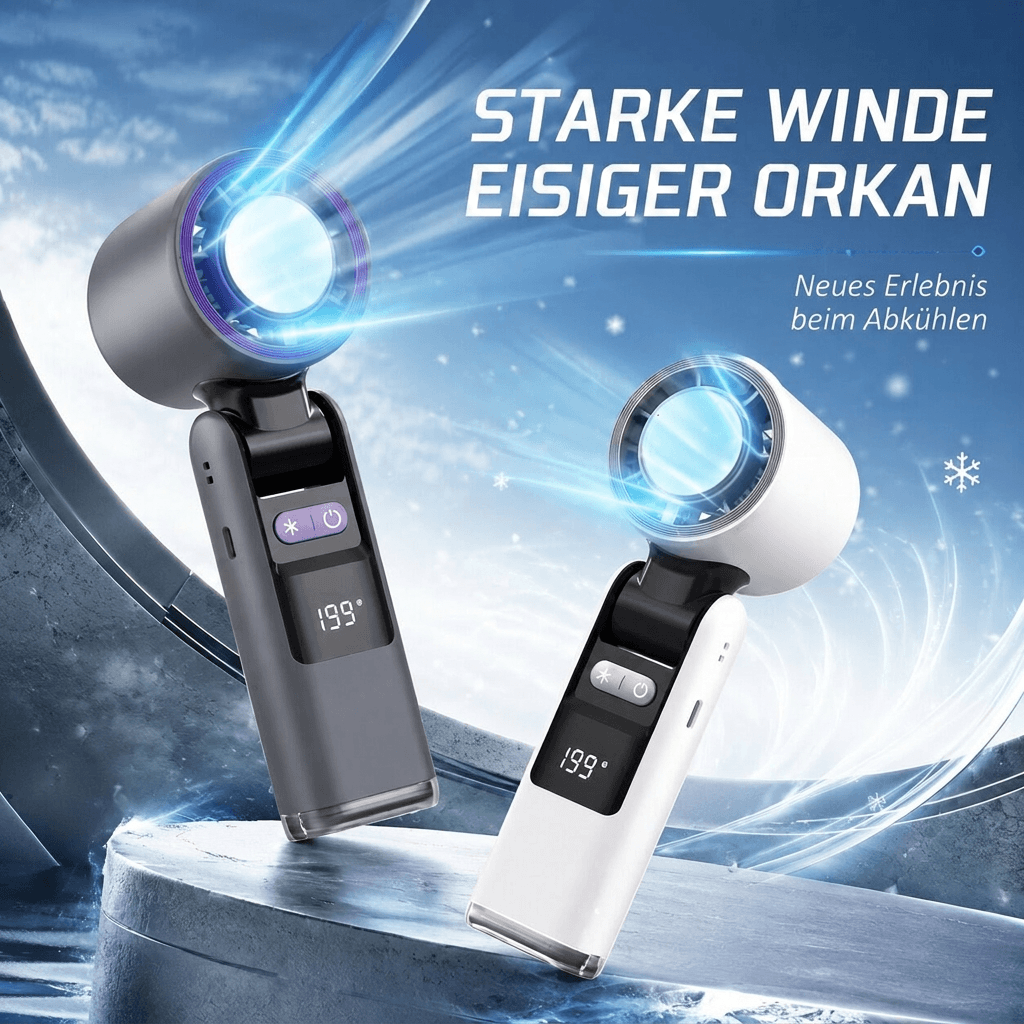 Handheld Fan with Cooling Plate, Flashlight, and 100-Speed Control