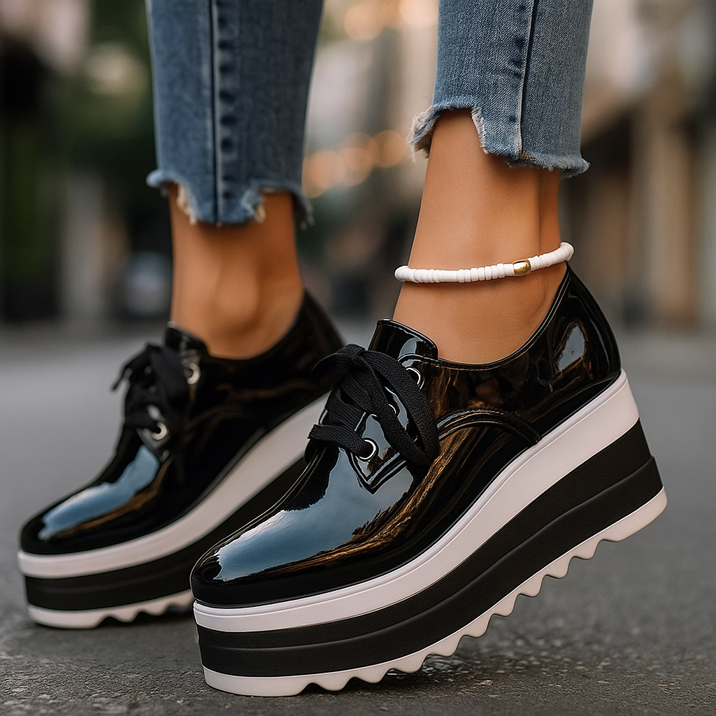 Hazel Lace-Up Platform Orthopedic Heels