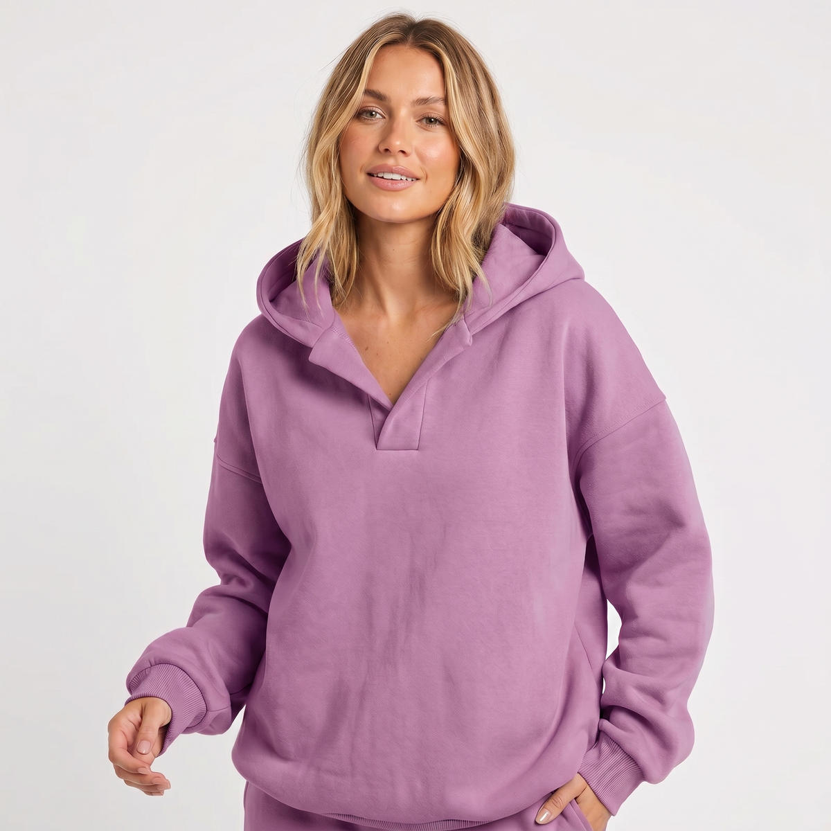 Fleece Pullover Hoodie in Relaxed Fit