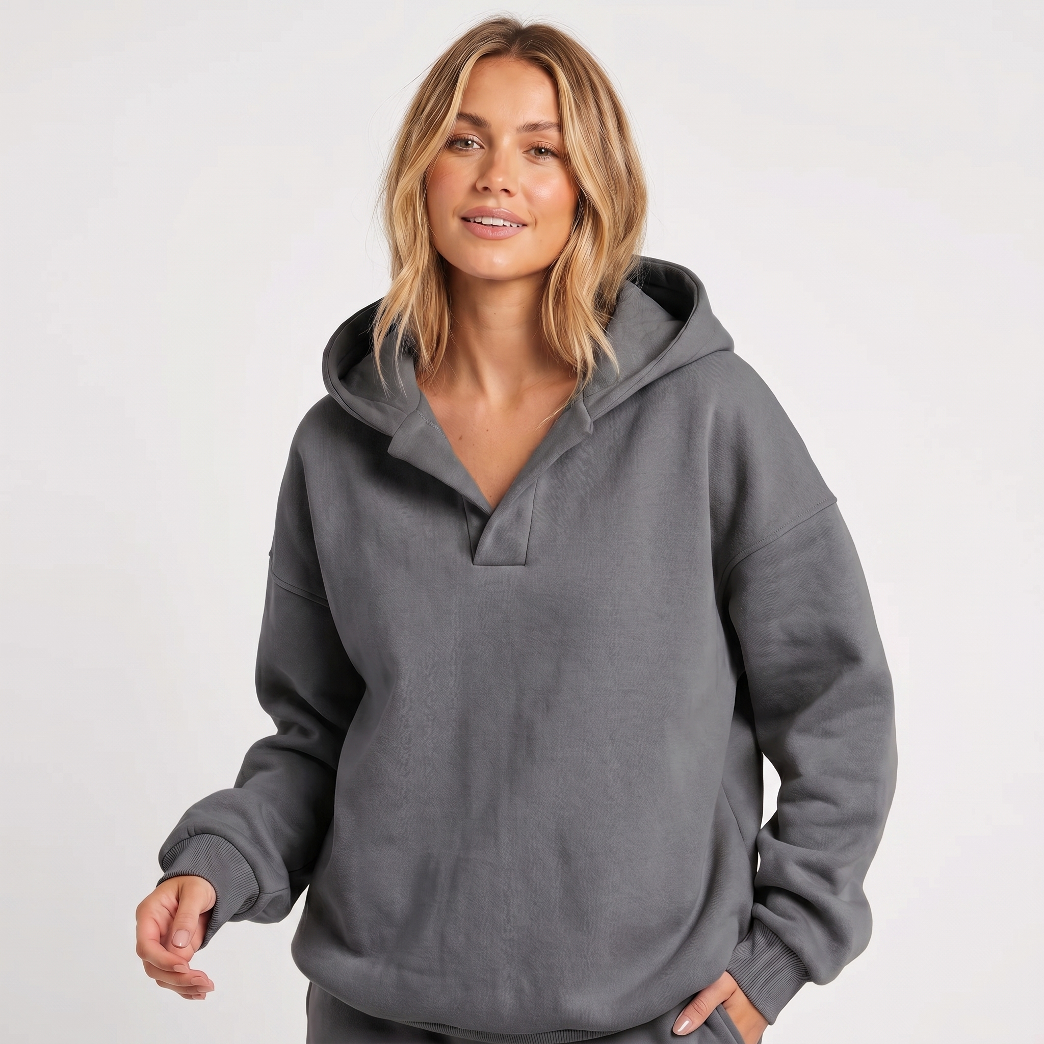 Fleece Pullover Hoodie in Relaxed Fit