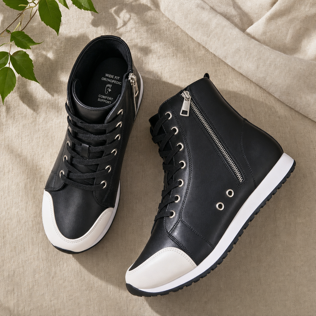 Wide Fit Orthopedic Lace-Up Sneaker - flatlay